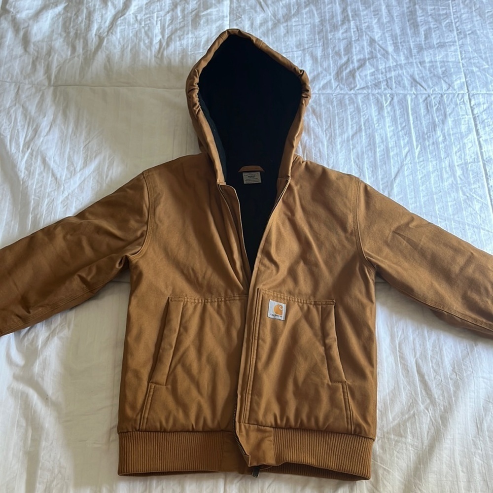 Carhartt Brown Classic Boys Medium Size 10-12 Quilt Lined Active Jacket
